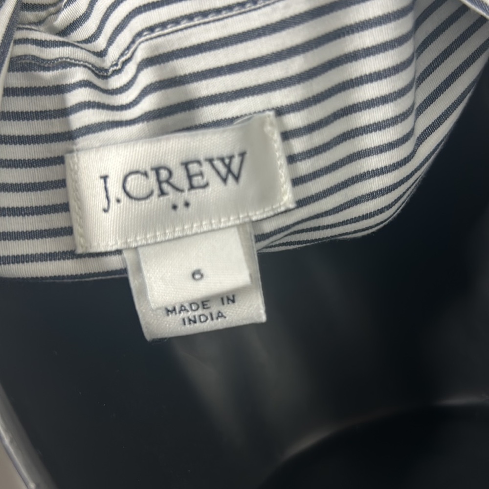 🆕 J. Crew Charcoal & White Button Down Long Sleeve Dress - Picture 7 of 7